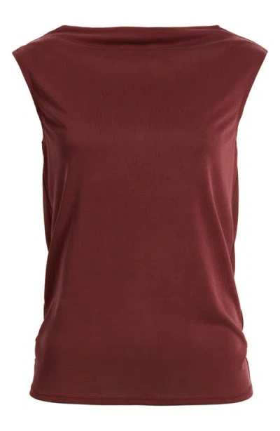 Wayf Celeste Drape Back Top In Burgundy