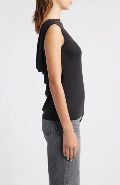 Wayf Celeste Drape Back Top In Black
