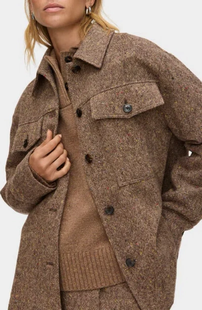 Aligne Charlie Wool Overshirt In Brown