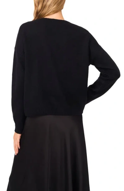 Cece Bow Front Sweter In Black