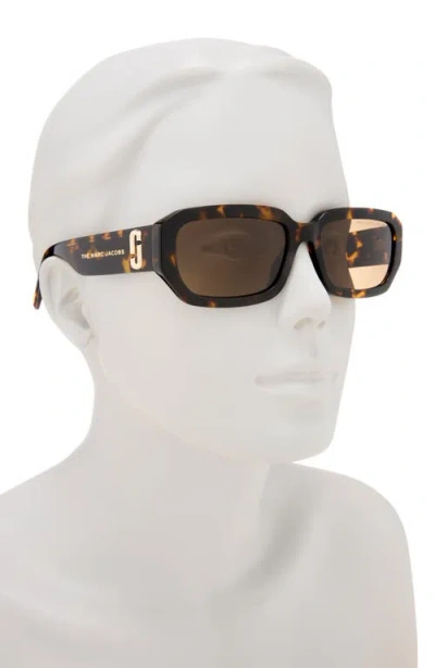 Marc Jacobs 56mm Rectangular Sunglasses In Brown