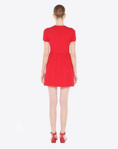 Shop Valentino Embroidered Viscose Dress In Red