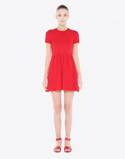 Shop Valentino Embroidered Viscose Dress In Red