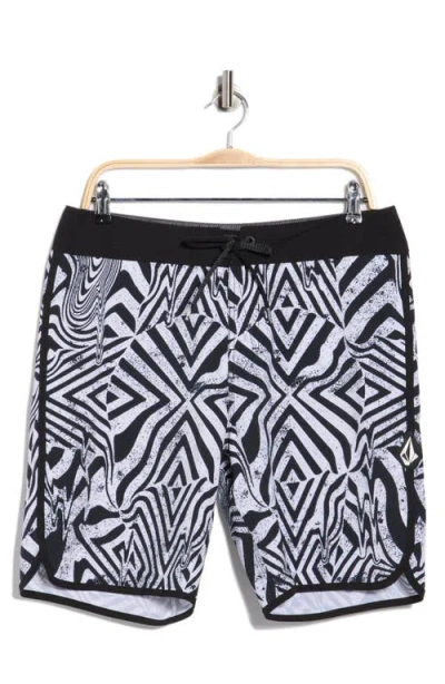 Volcom Infuse Scallop Swim Trunks In Multi