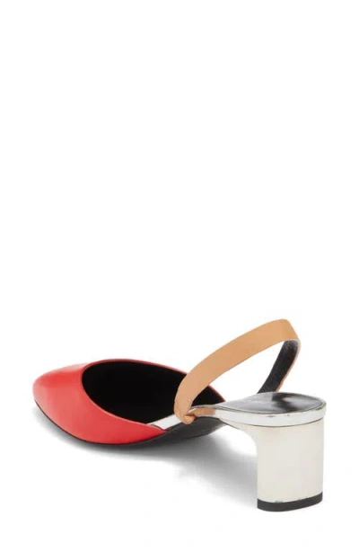 Longchamp Slingback Pump In Red
