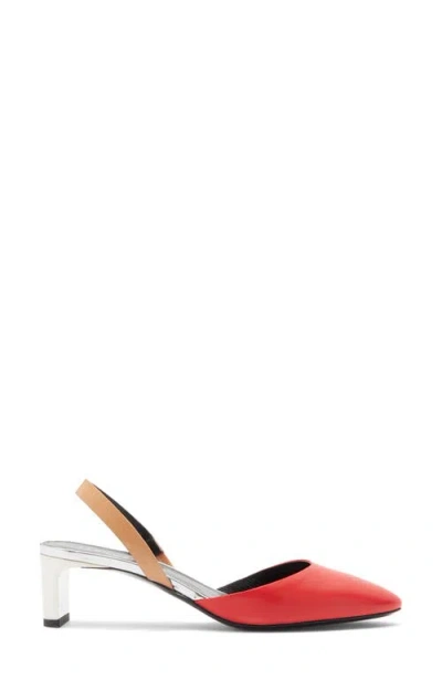 Longchamp Slingback Pump In Red