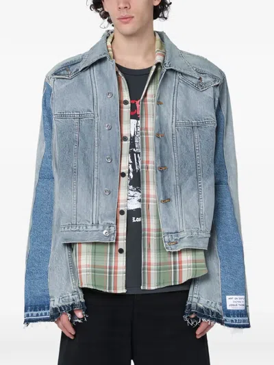 Gallery Dept. Ford Trucker Jacket Contrast Panels Collar In Blue