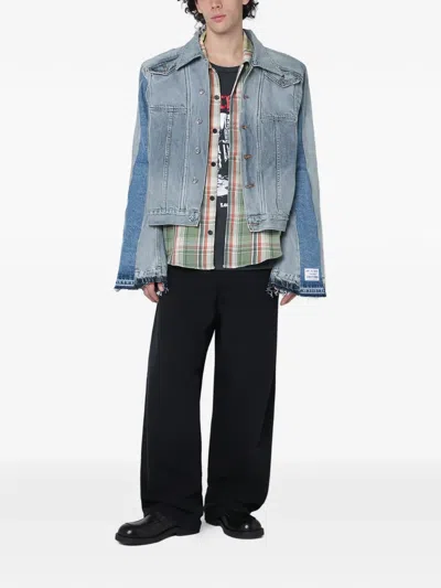 Gallery Dept. Ford Trucker Jacket Contrast Panels Collar In Blue