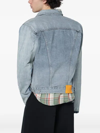 Gallery Dept. Ford Trucker Jacket Contrast Panels Collar In Blue
