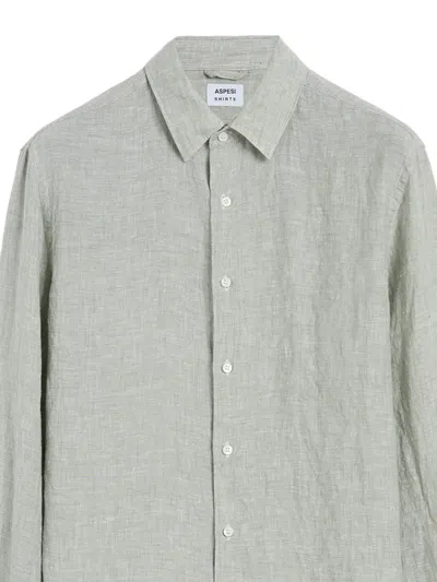 Aspesi Button Front Shirt In Green