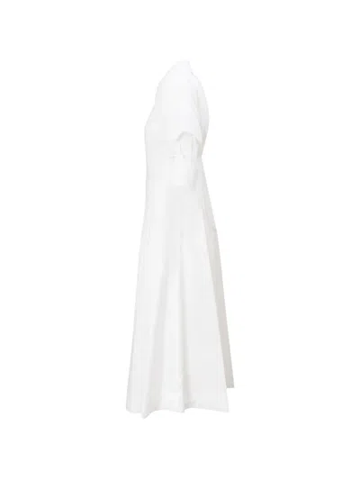 Simkhai Jazz Pleated Cotton-blend Poplin Midi Shirt Dress In White