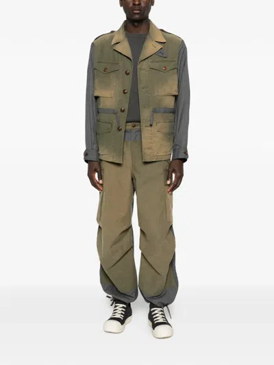 Khoki Pinstripe Panelled Jacket In Multi