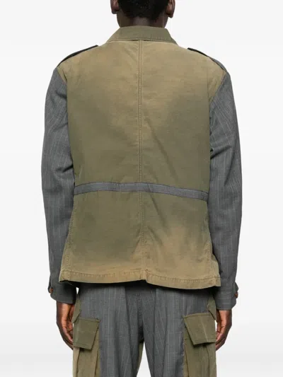 Khoki Pinstripe Panelled Jacket In Multi