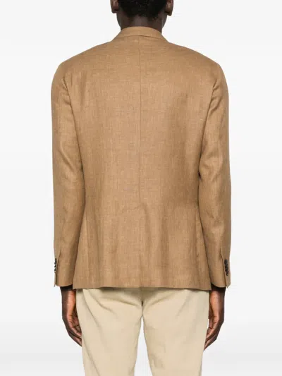 Corneliani Double-breasted Blazer In Gold