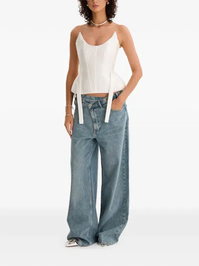 Moos Studio Strapless Top In White