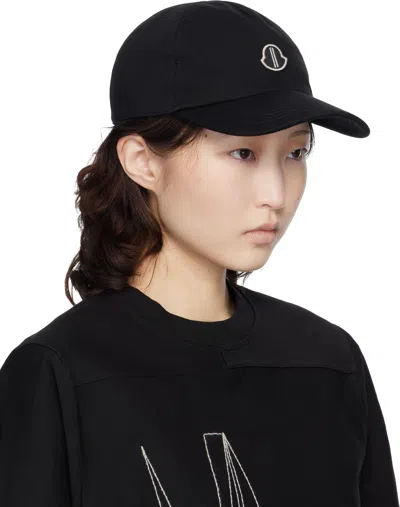 Rick Owens Black Logo Solid Baseball Cap In Black