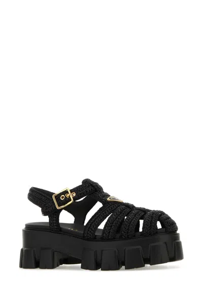 Prada Rubber Logo Chunky-sole Fisherman Sandals In Multi