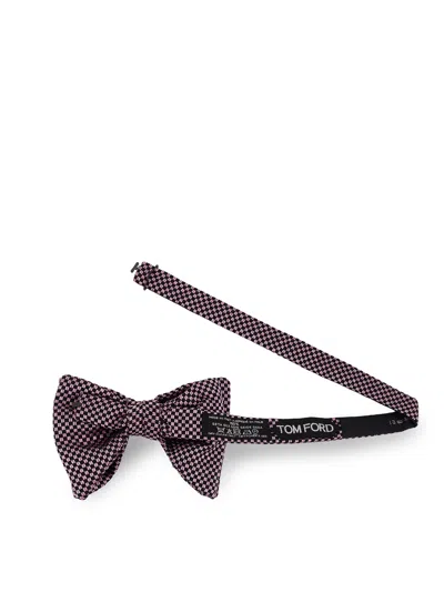 Tom Ford Geometric-pattern Bow Tie In Brown