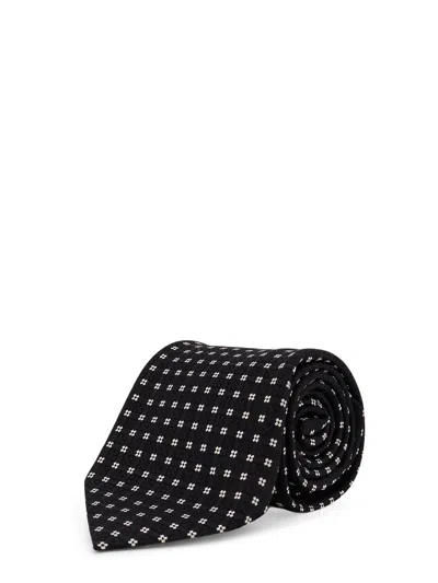 Tom Ford Patterned Silk Tie In Black