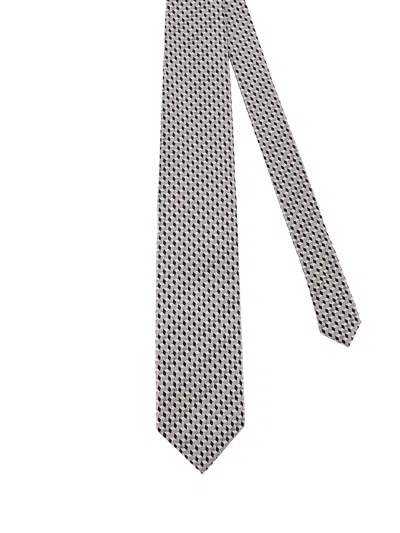 Tom Ford Silk Patterned Tie In Brown
