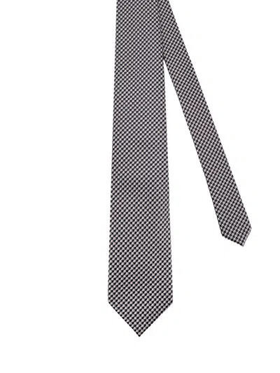 Tom Ford Silk Patterned Tie In Brown