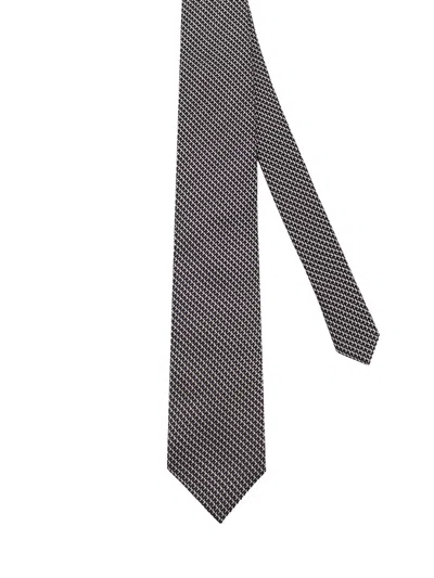 Tom Ford Patterned Silk Tie In Brown