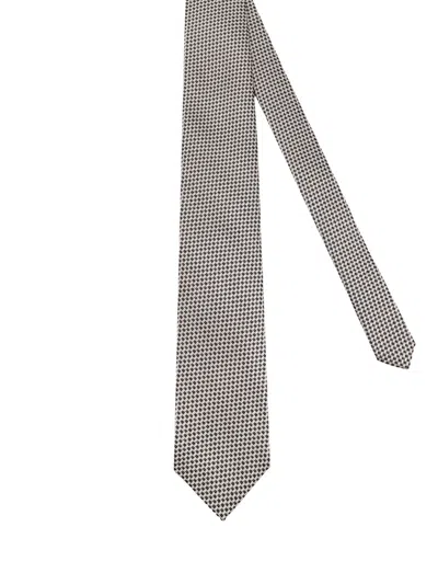 Tom Ford Patterned Silk Tie In Brown