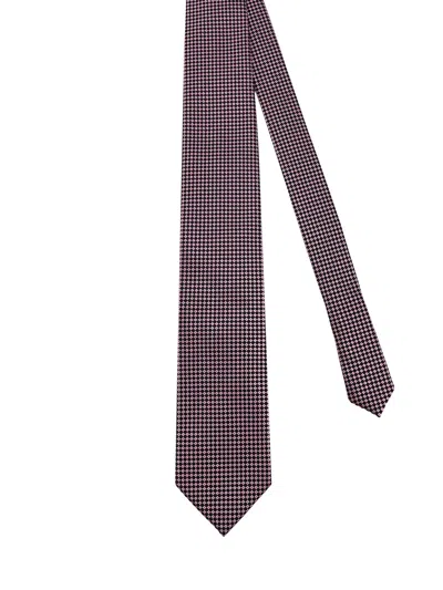 Tom Ford Patterned Silk Tie In Brown