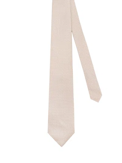 Tom Ford Patterned Silk Tie In Neutral