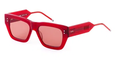 Thom Browne Square-frame Sunglasses In Red