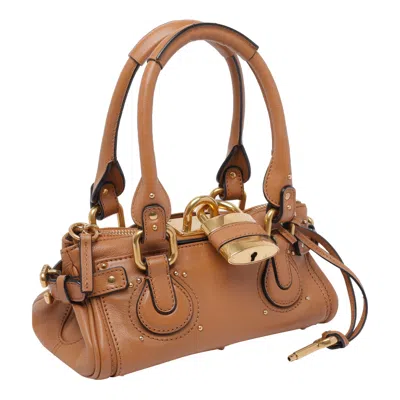 Chloé Paddington Brown Handbag With Two Top Handles And Padlock On The Front In Leather Woman In Orange