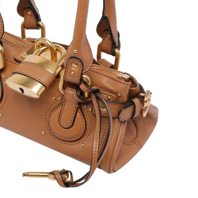Chloé Paddington Brown Handbag With Two Top Handles And Padlock On The Front In Leather Woman In Orange