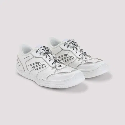 Balenciaga Women Hamptons Worn-out Leather Low-top Sneakers In Neutral