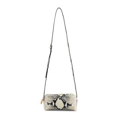 Khaite Mini Kye Snakeskin Embossed Leather Crossbody Bag In Burgundy