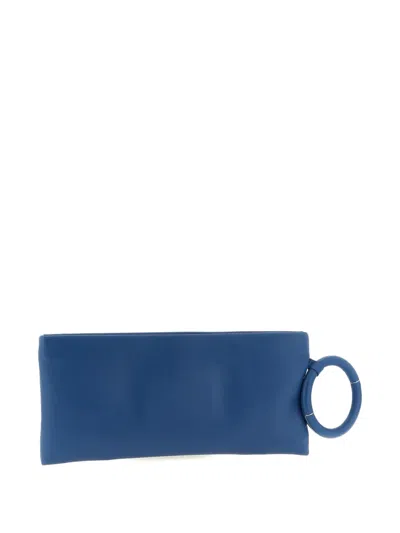 Tom Ford Rectangular Clutch Bag Circular Bangle Handle In Blue