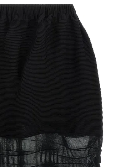 Issey Miyake Black December Moving Knit Midi Skirt