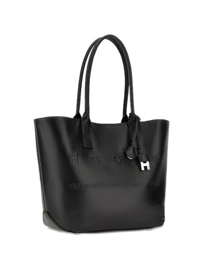 Hogan Address Shopping Bag Small In Black