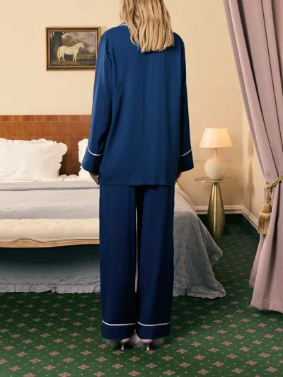 Sleeper Finnegan パイピング パジャマシャツ In Blue