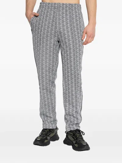 Lacoste Patterned Track Pants In Gray