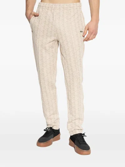 Lacoste Patterned Track Pants In Neutral