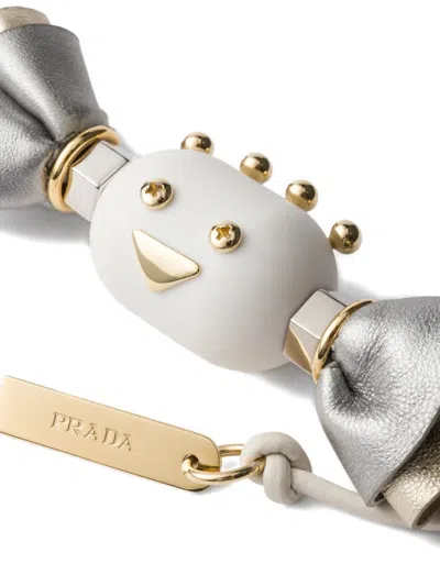 Prada Snap Hook Bow Charm Keyring In Multi