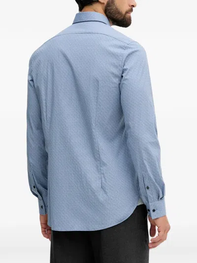 Michael Kors Buttoned Patterned Shirt In Blue