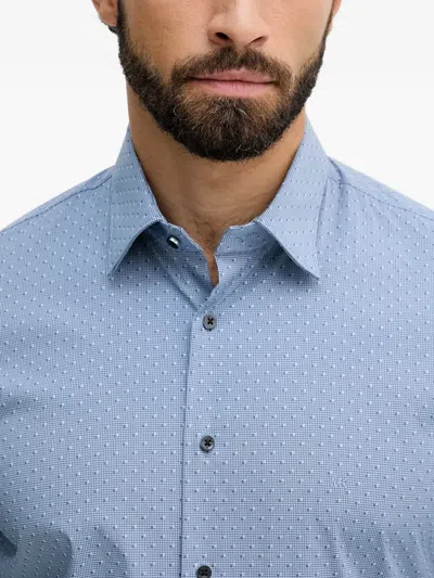 Michael Kors Buttoned Patterned Shirt In Blue