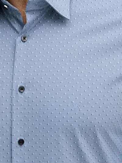Michael Kors Buttoned Patterned Shirt In Blue