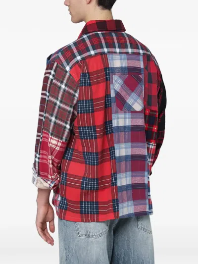 Needles Cotton Patchwork Check Shirt In Multi