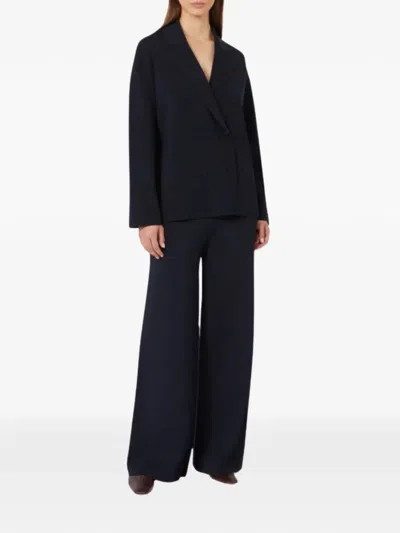 Max Mara Double-breasted Blazer In Blue