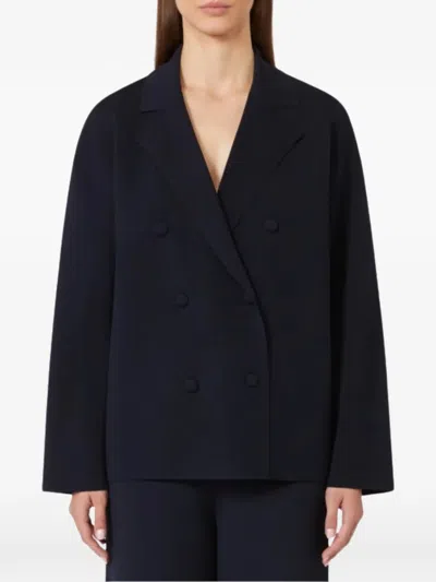 Max Mara Double-breasted Blazer In Blue