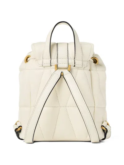 Versace Kleio Quilted Drawstring Backpack In White