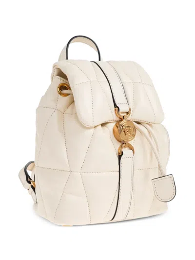 Versace Kleio Quilted Drawstring Backpack In White
