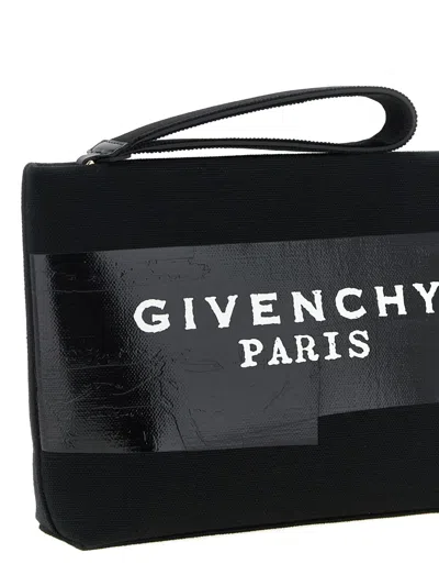 Givenchy Tape Small Clutch Bag Rectangular Wrist Strap In Black